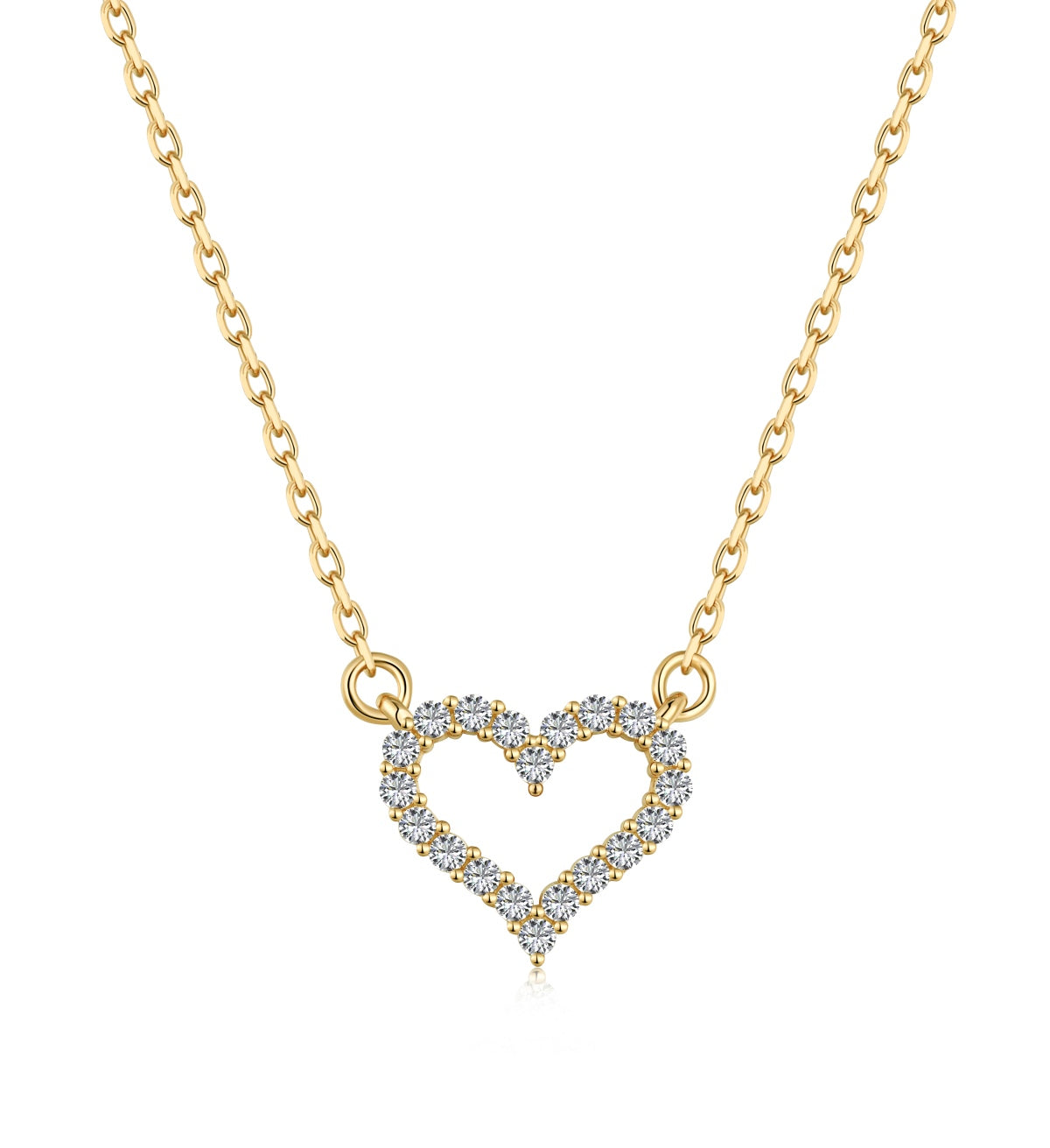 Open Heart Rhodium-Plated Necklace