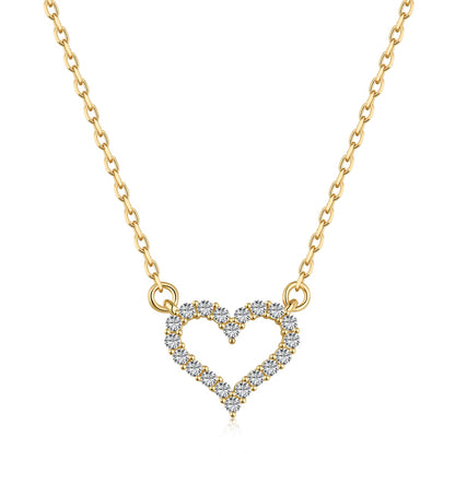 Open Heart Rhodium-Plated Necklace