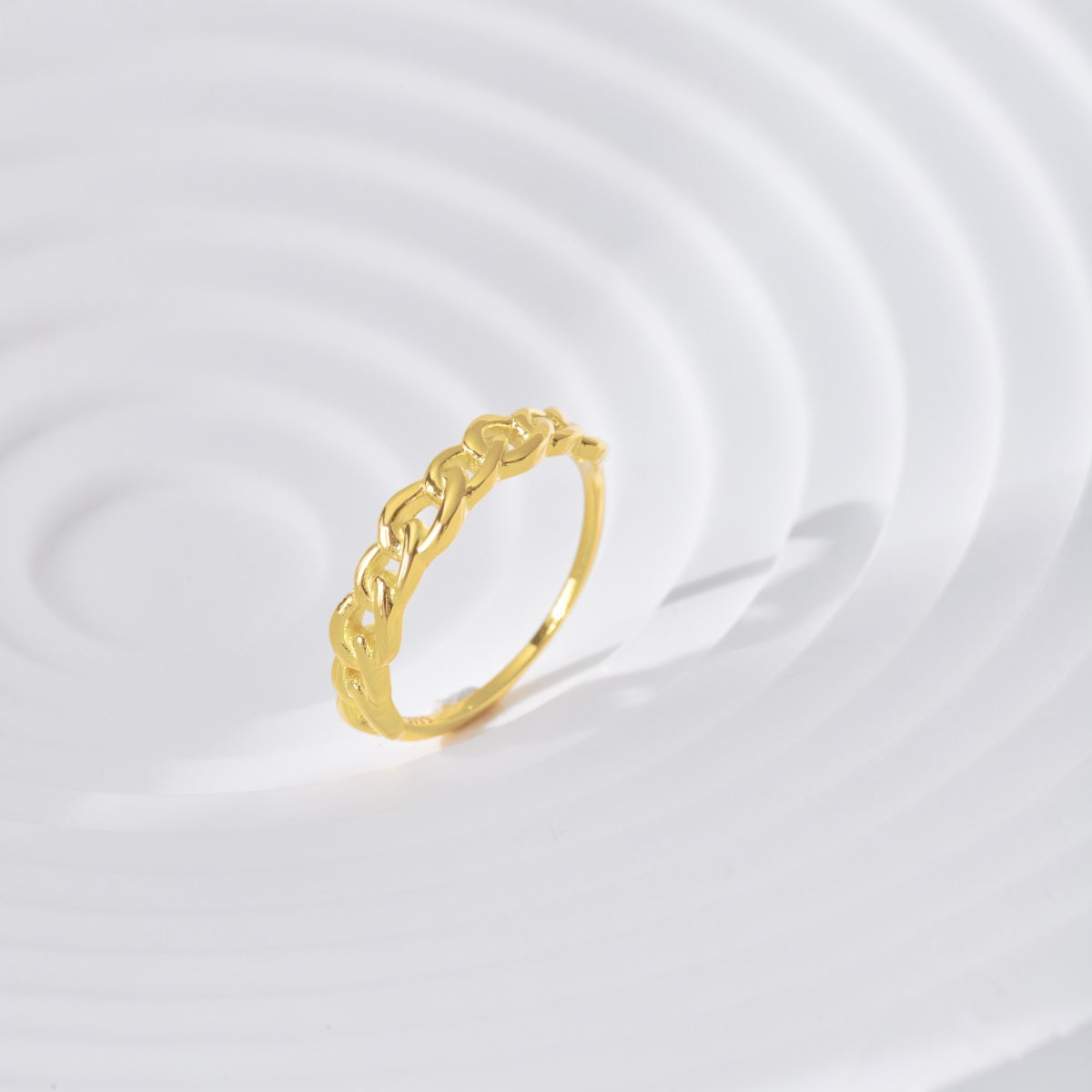 Chain Gold-Plated Rhodium-Plated Ring