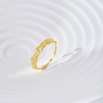 Chain Gold-Plated Rhodium-Plated Ring