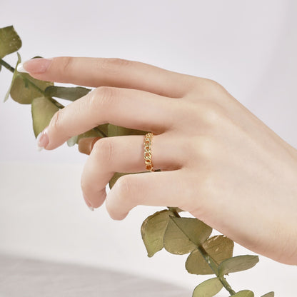 Chain Gold-Plated Rhodium-Plated Ring