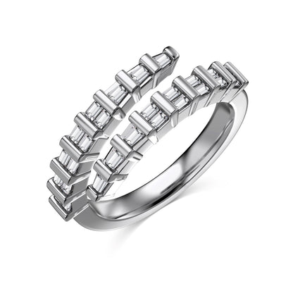 Serpentine Rhodium-Plated Ring