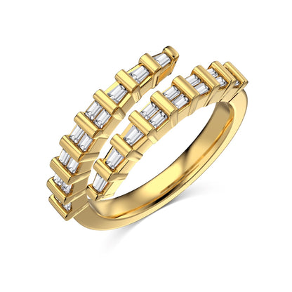 Serpentine Rhodium-Plated Ring
