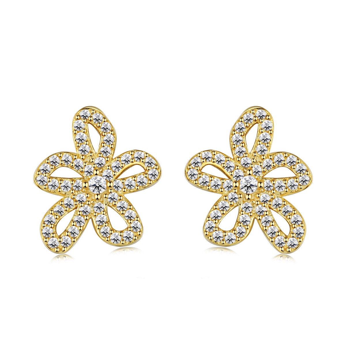 Blossom Rhodium-Plated Stud Earrings