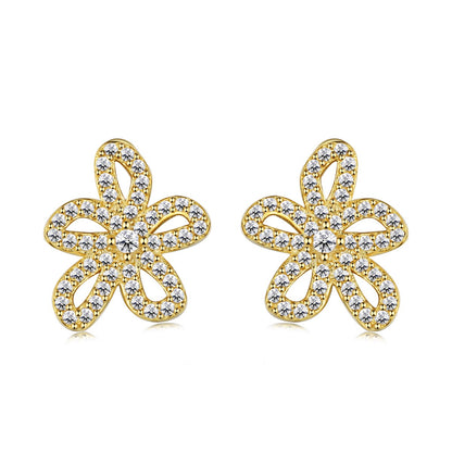 Blossom Rhodium-Plated Stud Earrings