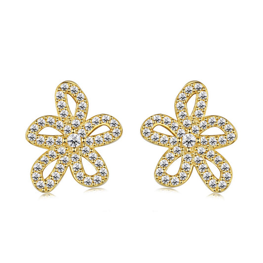 Blossom Rhodium-Plated Stud Earrings