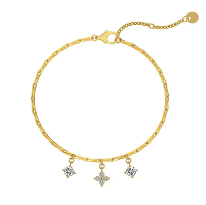 Solitaire Chain Rhodium-Plated Bracelet