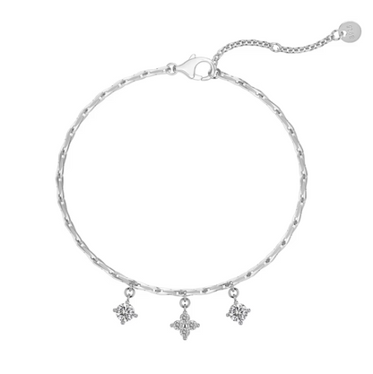 Solitaire Chain Rhodium-Plated Bracelet