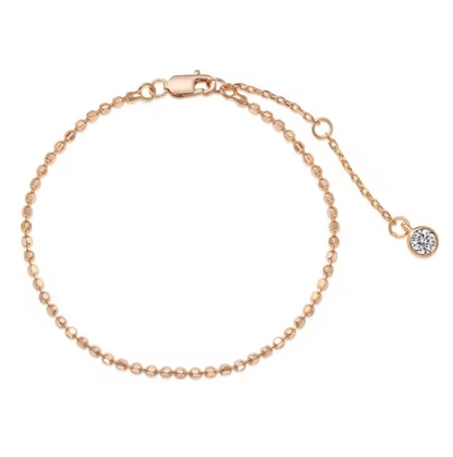 Minimalist Disco Chain Rhodium-Plated Bracelet