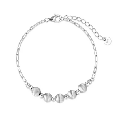 Cat's Eye Paperclip Rhodium-Plated Bracelet