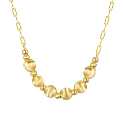 Cat's Eye Paperclip Rhodium-Plated Necklace