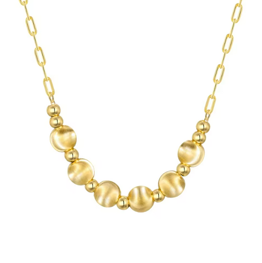 Cat's Eye Paperclip Rhodium-Plated Necklace