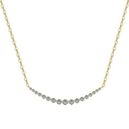 Wide Smile Rhodium-Plated Necklace