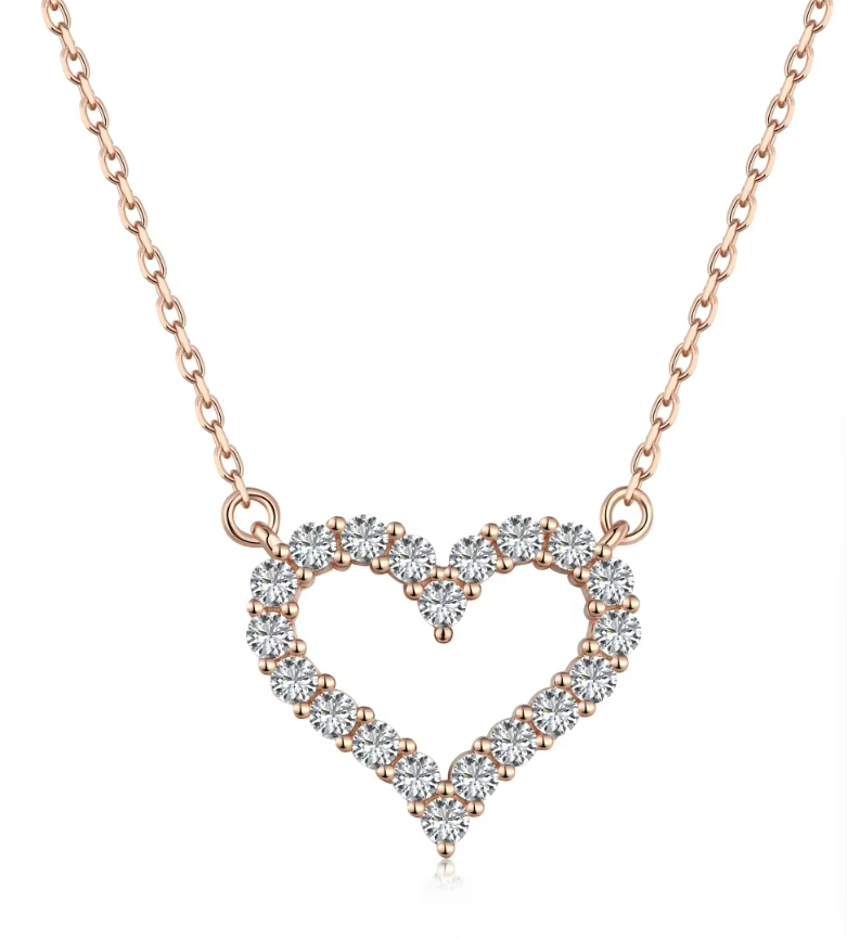 Open Heart Rhodium-Plated Necklace