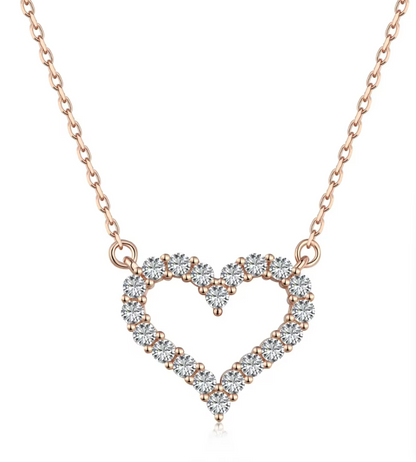 Open Heart Rhodium-Plated Necklace