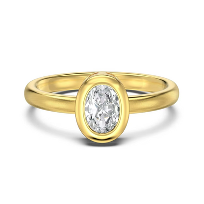Donut Oval Cut Rhodium-Plated Ring