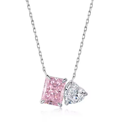 You and Me Classic Rhodium-Plated Necklace