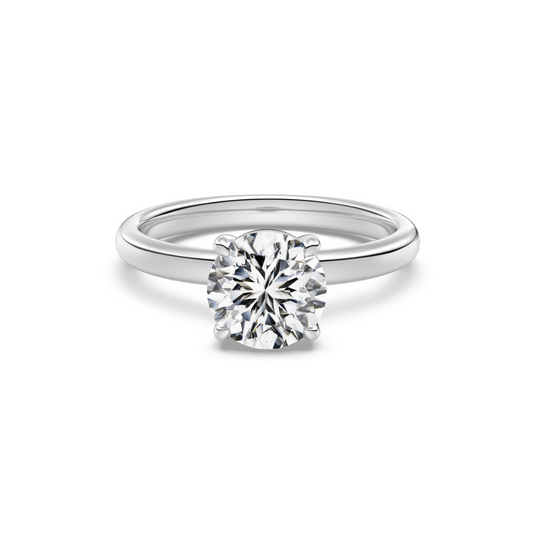 Solitaire Rhodium-Plated Ring