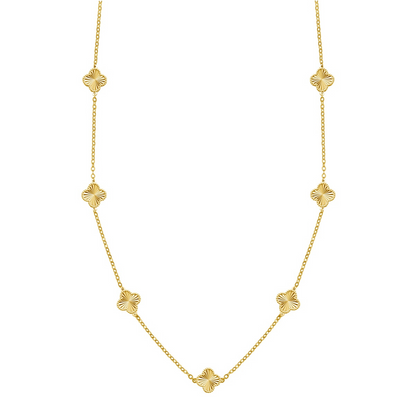 7 Petal Clover Rhodium-Plated Necklace