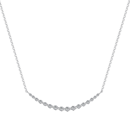 Wide Smile Rhodium-Plated Necklace