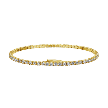 Tennis Double Lock Rhodium-Plated Bracelet