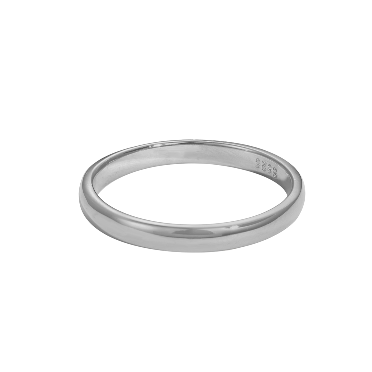 Plain Band Rhodium-Plated Ring