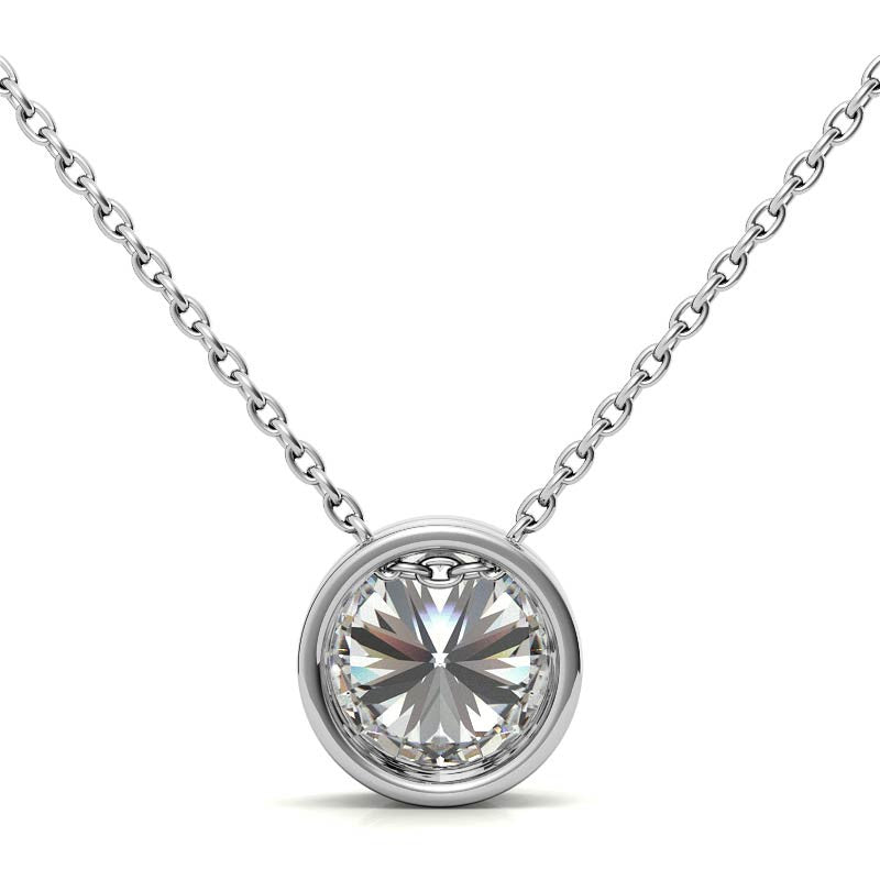 Donut Round Crystal Moissanite Necklace